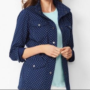 NWT Talbots Navy Dot Field Jacket XS